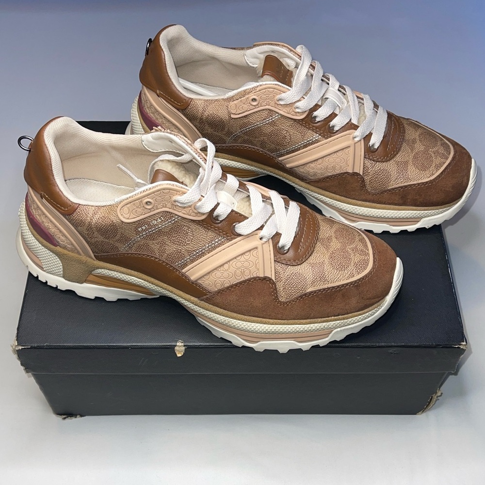 Coach Brown & Cream Men's Sneakers Size 10.5